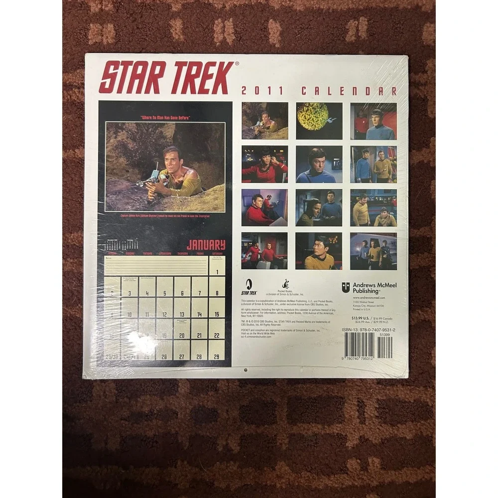 Star Trek 2011 Wall Calendar Original‎ Series Collectible Sealed